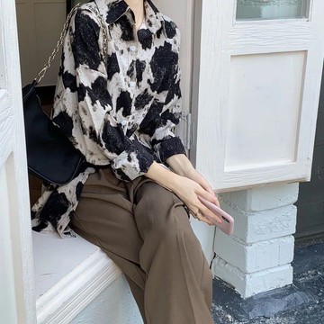 Chubchic中大尺碼 150kg內穿 大碼女裝 胖mm設計感小眾襯衫女 ins 港風復古襯衣 夏季防曬上衣