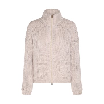 Herno - White Mohair And Wool Blend Down Jacket