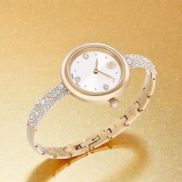 SWAROVSKI 施華洛世奇 Sublima bangle 閃耀手鐲式腕錶 女錶-28mm金色 5734635