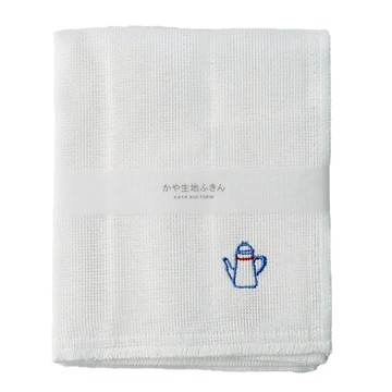 KAYA 純白刺繡蚊帳布 紗布抹布 日本製造 天然纖維 30x30cm  1條  白色