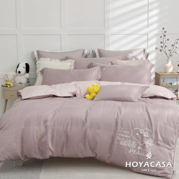 【HOYACASA 】x史努比聯名系列-單人60支抗菌天絲兩用被床包四件組-史努比戀愛濾鏡