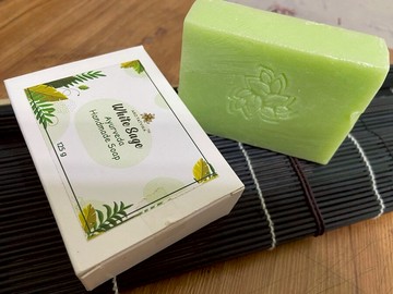 [綺異館] 印度皂 淨化白鼠尾草皂 125g 富含甘油 健康草本香皂 白鼠尾草 arotatvika white sage