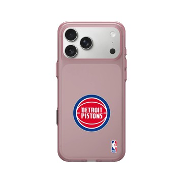 iPhone 17 Pro Max Clear (相機按鈕) 晶醺玫 - NBA - Logo-底特律活塞 Detroit Pistons