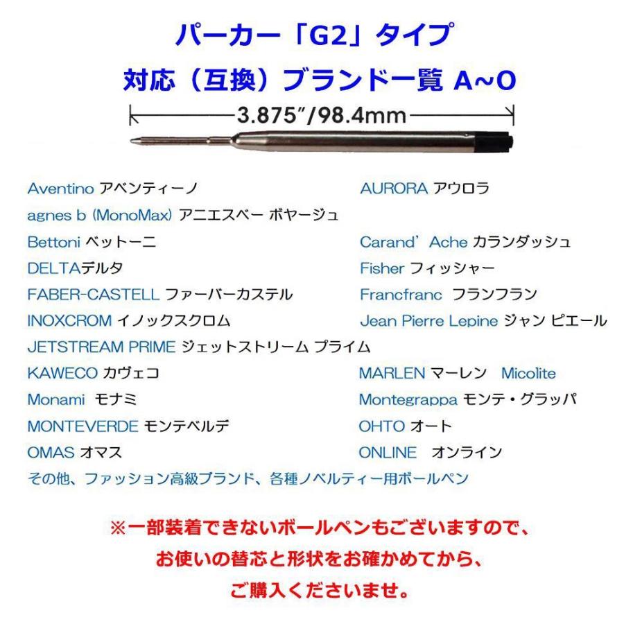 パーカー リフィル 替芯 ボールペンParker Ballpoint Refill  替え芯 パーカータイプ ヨーロッパタイプ G2規格 黒or青or赤 中字（M）12本