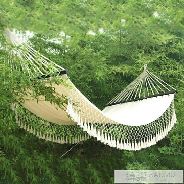 ins北歐風野外流蘇吊床單人雙人家用戶外休閒空中秋千室內吊椅女