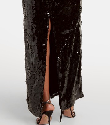 Rotate Sequined strapless maxi dress