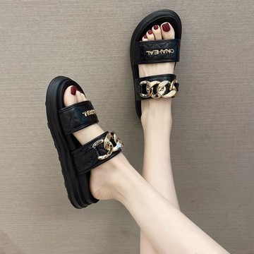 網紅拖鞋女夏外穿ins2022新款百搭厚底沙灘涼拖鞋舒適運動一字拖