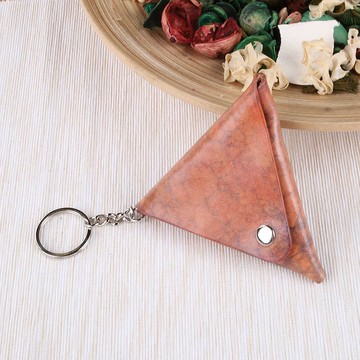 【泡泡染】植鞣皮手作三角零錢包<大>