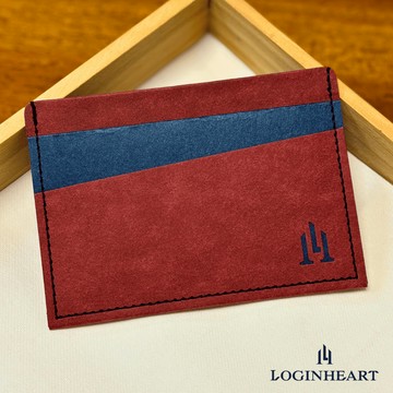 LOGINHEART｜復古紅藍 多功能紙革卡夾 附贈禮盒 名片夾 五個卡層 綠色時尚 環保  台灣職人手作 質感