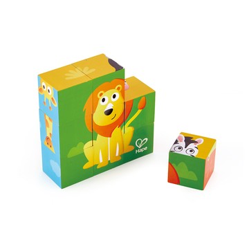 Hape 叢林動物方塊拼圖玩具(9件組)
