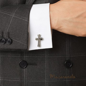 【焦糖小姐 Ms caramelo】男款 法式十字架袖扣