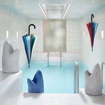 義大利 QEEBOO 鯊魚傘桶 - 灰