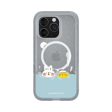 iPhone 16 Pro AirX 流變灰 - 懶散兔與啾先生 Lazy Rabbit and Mr.Chu - 泡溫泉