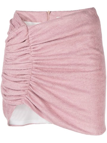 The Mannei - gathered mini Raze skirt - women - Bamboo/Polyester/Viscose/Elastane - 36 - Pink