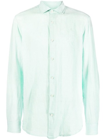 Frescobol Carioca - linen long-sleeve shirt - men - Linen/Flax - XXL - Green