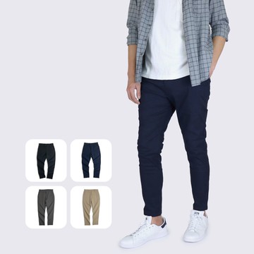 Slim Fit棉質修身九分褲－四色