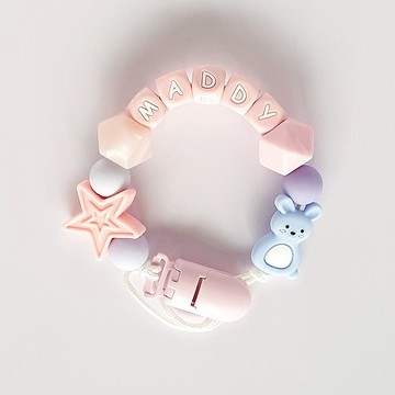 客製化 27公分 MANDY 星星 兔子 奶嘴鏈