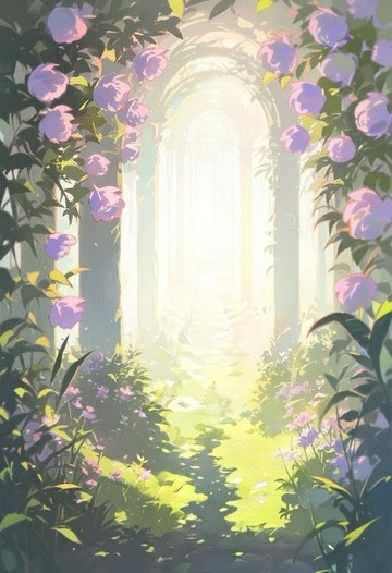 ねこのこ 2026SummerCollection 背景貼紙 花之迴廊