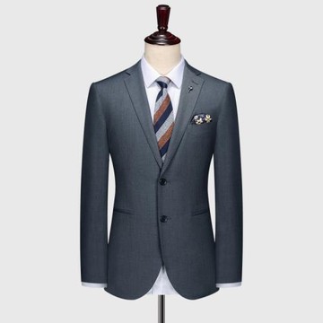 男士商務休閑灰色西服 西裝外套男帥氣單西 韓版修身便西