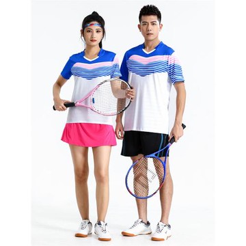 快干吸汗男女夏運動羽毛球服套裝短袖T恤排球衣比賽乒乓球服速干