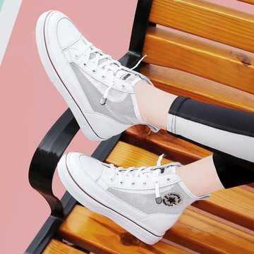 真皮高幫小白鞋新款球鞋百搭皮面防滑板鞋爆款軟底潮加絨棉鞋四季