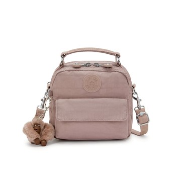 復古粉拉鍊兩用側背後背包-PUCK