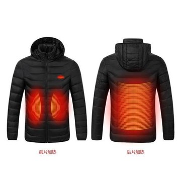 冬季智能加熱羽絨服帶帽男女充電發熱棉衣外套中老年保暖棉服棉襖