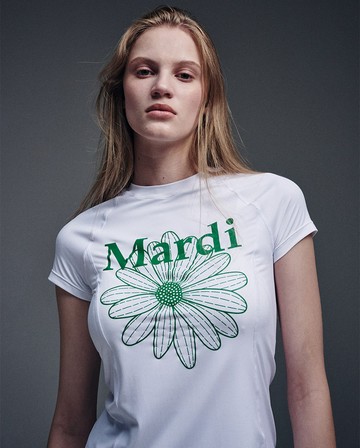 MARDI MERCREDI 印花修身短袖 白色 經典小雛菊 綠花 舒適 運動 AIRLIFT SLIM FIT TOP FLOWERMARDI