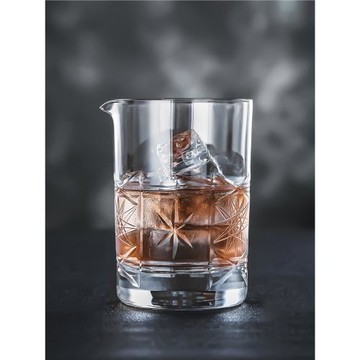 酒吧傳奇 捷克花紋水晶材質 手工刻花調酒攪拌杯 調酒混合杯550ml