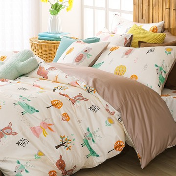 雙人薄被套/美國棉授權品牌 300織/ 森林派對 [鴻宇] 台灣製 - 2223