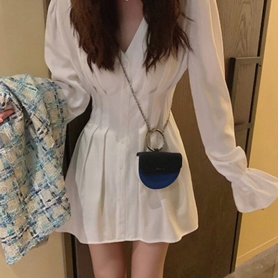 ミニミニストア シャツワンピース白長袖ミニワンピース レディース ホワイト L Miniministore 通販 Lineポイント最大get Lineショッピング