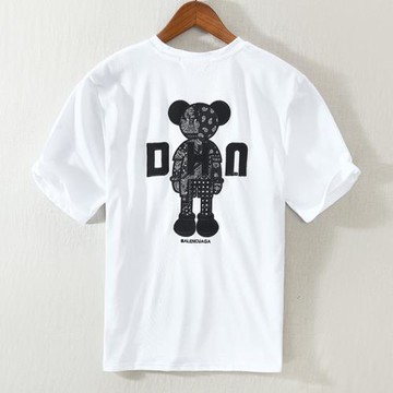 夏季男短袖T恤圓領小熊印花半袖衫青年體恤半袖衫外搭休閑打底衫