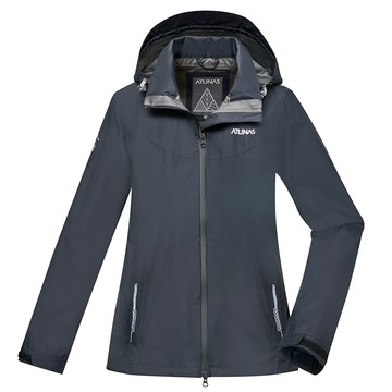 ATUNAS 女款縱橫戶外GORE-TEX 2.5L單件式防水外套 (A1GTBB06W 黑/防風/透氣/修身/帽可拆)