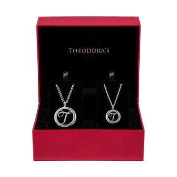 情侶對飾-圓形牌飾旋轉項鍊 女款&男款