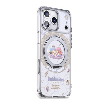 三麗鷗 iPhone 17/16/15/14/13/12 360旋轉磁吸立架殼-魔鏡雙子星