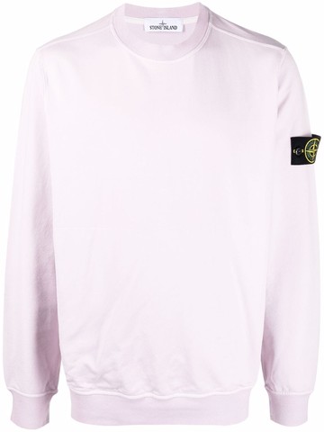 Stone Island - Compass badge crew-neck sweatshirt - men - Cotton/Spandex/Elastane - XL - Purple