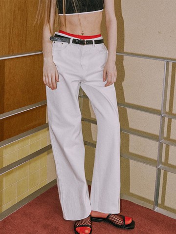 MICHIKO TWILL JEANS IVORY_UNISEX
