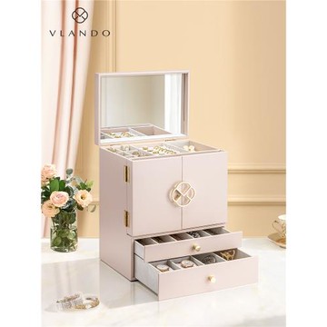 情人節新年禮物唯蘭朵首飾盒大容量項鏈珠寶飾品黃金耳環收納盒