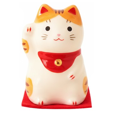 藥師窯 福來招財貓 (小) 日本陶瓷招財貓  橘白虎斑