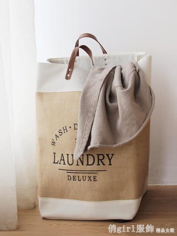 簡森臟衣服收納筐出口加厚收納箱玩具可折疊大號棉麻收納桶家用 雙11全館免運