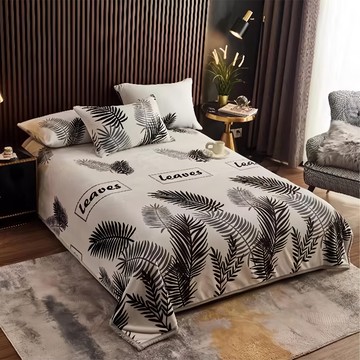 寢室安居 多功能牛奶絨保暖被毯  200 x 150cm  個性棕櫚 白色