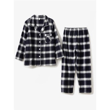 日系家居 兒童純棉磨毛家居服套裝 男女童全棉睡衣褲中大童秋冬款