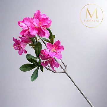 FLORAL M 居家好運顏值雙收艷麗粉杜鵑仿真花花材(1入組)仿真花 人造花 假花 裝飾花 花藝材料 居家擺設 仿真花束 乾燥花替代 不凋謝花 高擬真花 插花材料 攝影道具 商業佈置 室內裝飾 花藝設計