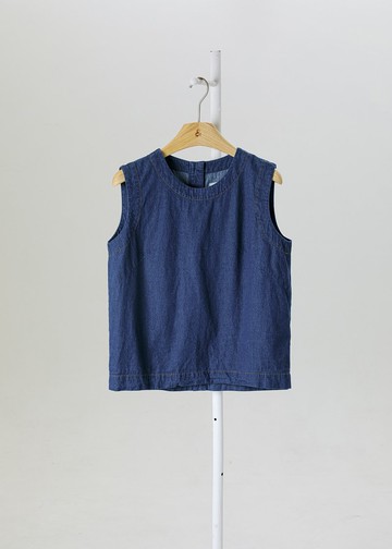 |構線之境| 全棉單寧立體剪裁背心・輪廓丹寧棉