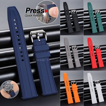 SEIKO 20 毫米 22 毫米高品質防水矽膠錶帶按壓式快速釋放智能錶帶軟橡膠男士女士運動腕帶手鍊適用於歐米茄精工