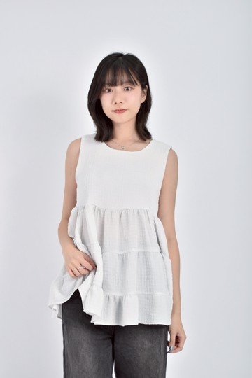(S) refill韓牌質感無袖灰白色上衣