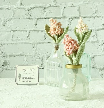 風信子擺設 3色 附玻璃瓶 寓意重生 細工編織