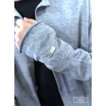 E7th.厚磅排釦捲邊針織罩衫(E7511662510)-灰