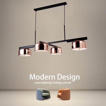 E27*4 電鍍玫瑰金造型吊燈 H03-52-166-1