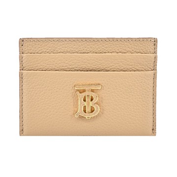 BURBERRY  TB LOGO 粒面皮革卡片夾(米色)_廠商直送